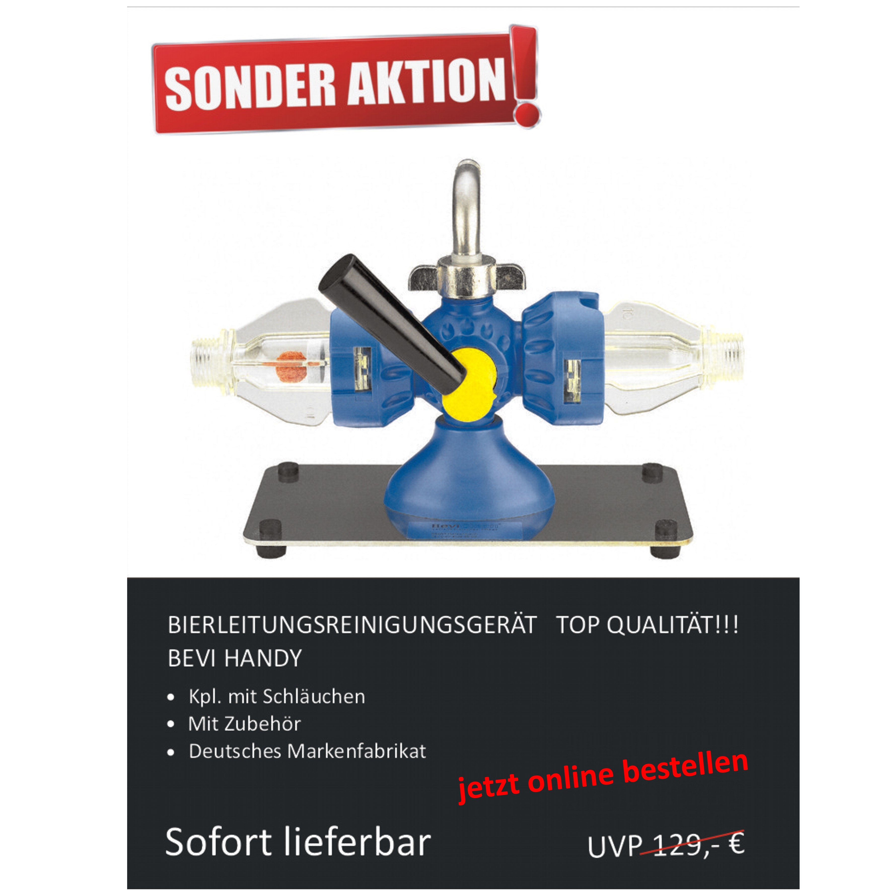 Bierleitungsreinigungsgerät Bevi Handy-ahB723-Bevi Clean Bierleitungsreinigungsgerät Bevi Handy-ahB723-bevi handy, Bierleitungsreinigungsgerät Bevi Handy, Bevi clean, zapfanlage reinigungsgerät, bierleitung selber reinigen-Bevi Clean