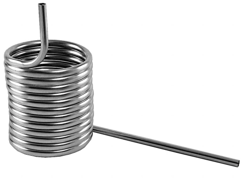 Bierkühlschlange aus Chromnickelstahl-bw21302M-getraenkezapfanlagen.net Bierkühlschlange aus Chromnickelstahl-bw21302M-Bierkühlschlange, Chromnickelstahl, Kühlung Bier, Beruhigungsschlange, Abmessungen NW 10 mm, 11 x 0,5 mm, 7m lang, 20,5 cm hoch, 14 cm Ø, links gedreht, rechts gedreht, Bierkühlung, Edelstahl, Kühlspirale, Br