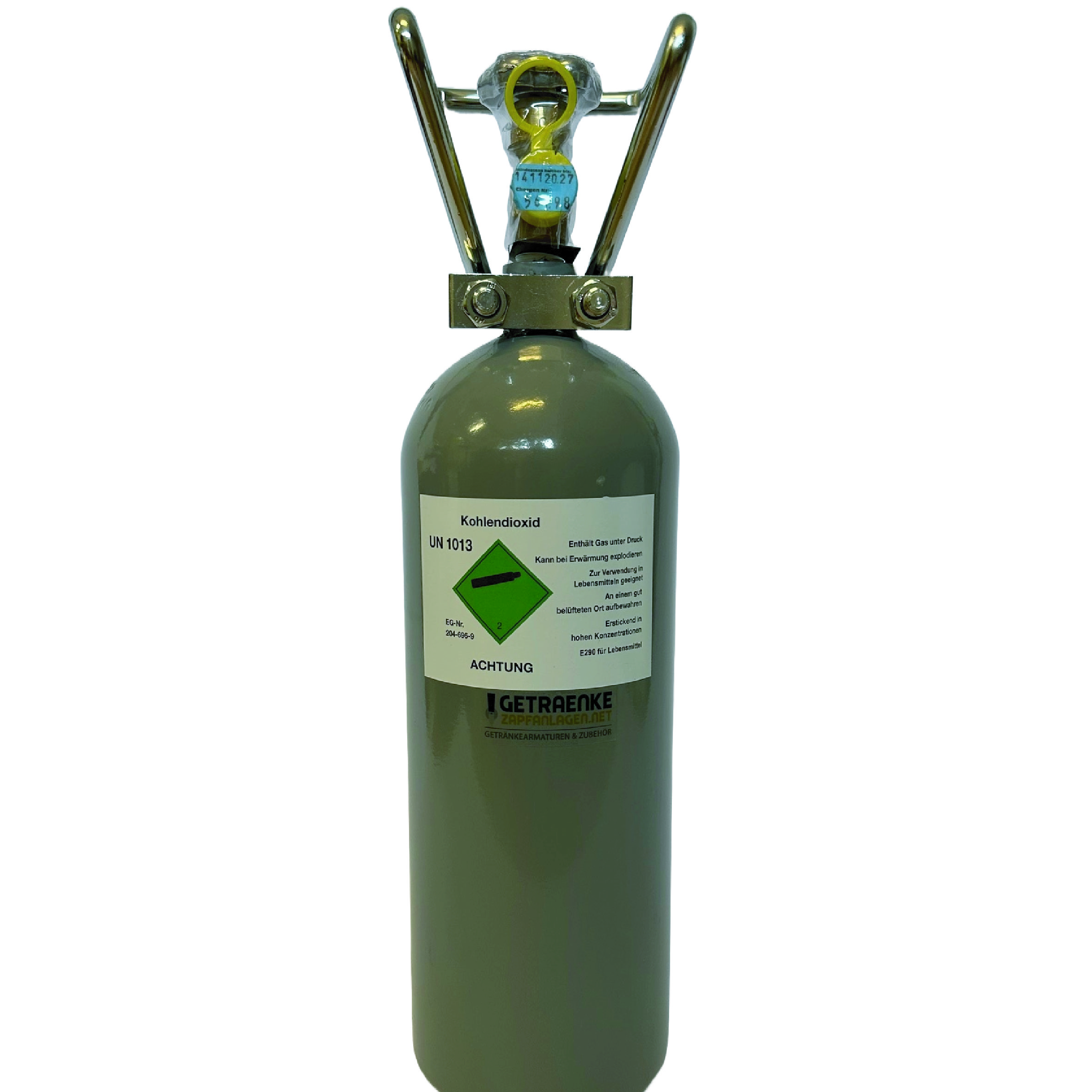 Co2 bottle 2.0 kg for beer dispenser, filled