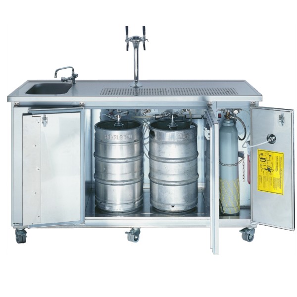 Mobile beer bar, beer bar MT4 2 line with continuous cooling 70 L/h