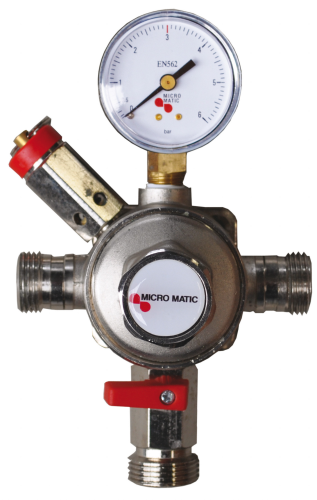CO2 intermediate pressure regulator type Premium Micro-Matic, with safety valve