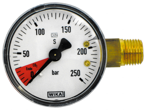 Content manometer for Co2 pressure reducer
