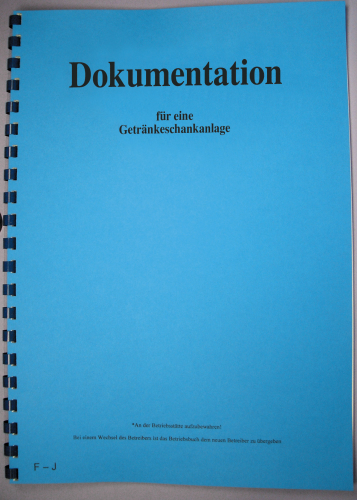 Operating log for beverage dispensing system dispensing system documentation book