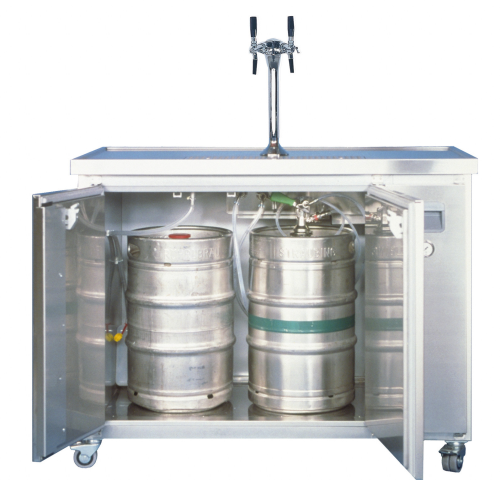 Mobile beer bar MT2 with continuous cooling for 2 beer kegs